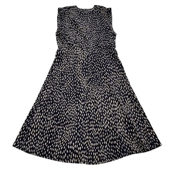 Veronica M Dress Womens Small Black Cream Abstract Sleeveless Stretch V Neck USA - Picture 2 of 7